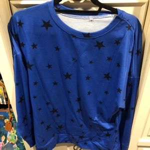 NWOT Knoeasy Royal Blue Star Long Sleeve Top